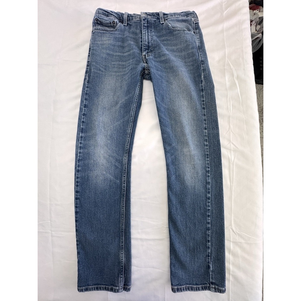 Levis 513 Slim Straight Jeans Mens 34x32 (Fits 32x29) Blue Medium Wash Stretch